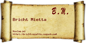 Bricht Mietta névjegykártya